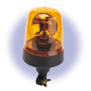 Rotating Beacon Amber 12/24v, Halogen 1 Bolt Flex Base M395