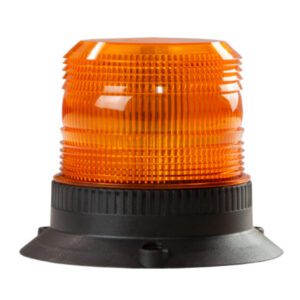 9 LED Beacon Amber, 12/24v, 3 Bolt Ecco Silver