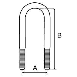U Bolt, Round, B = 270mm Thread M24