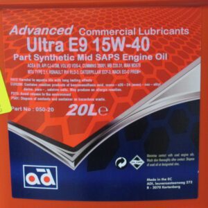 Engine Oil Ultra E9 – Mid SAPS 15W40 20L