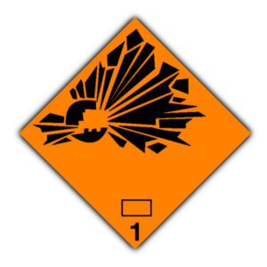 Marker Board ADR Hazard Diamond Class 1 Alloy 300 x 300mm