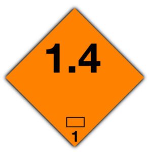 Marker Board ADR Hazard Diamond Class 1.4 Alloy 300 x 300mm