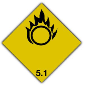 Marker Board ADR Hazard Diamond Class 5.1 Alloy 300 x 300mm