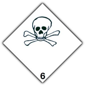 Marker Board ADR Hazard Diamond Class 6.1 Alloy 300 x 300mm