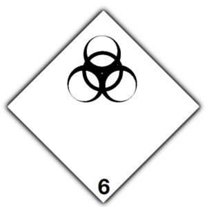 Marker Board ADR Hazard Diamond Class 6.2 Alloy 300 x 300mm