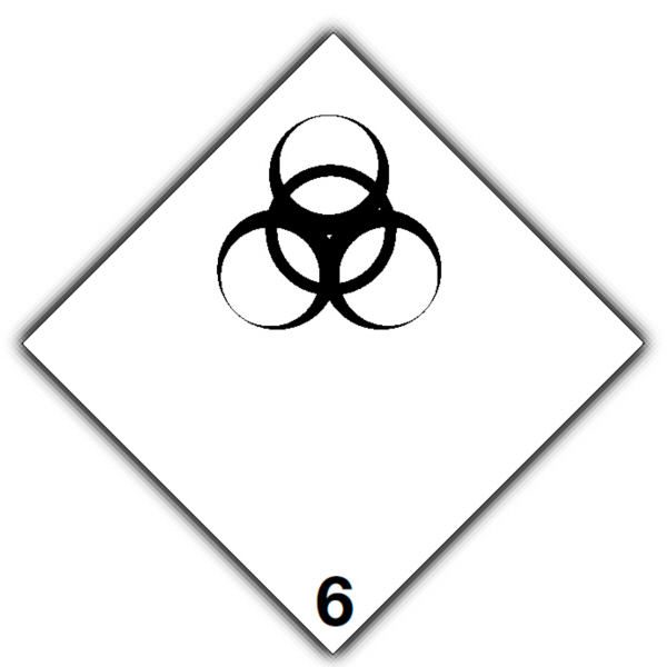 Marker Board ADR Hazard Diamond Class 6.2 Alloy 300 x 300mm
