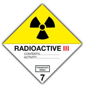 Marker Board ADR Hazard Diamond Class 7C Alloy 300 x 300mm