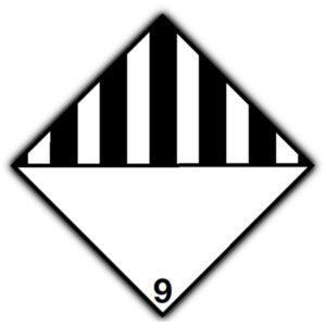 Marker Board ADR Hazard Diamond Class 9 Alloy 300 x 300mm