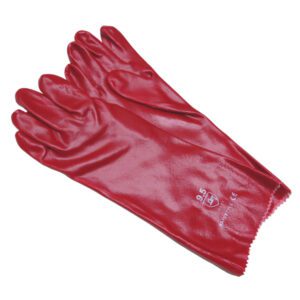 PVC Red Gauntlet Gloves