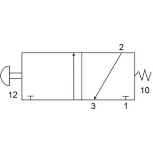 3/2 Button Spring Valve S/666/1