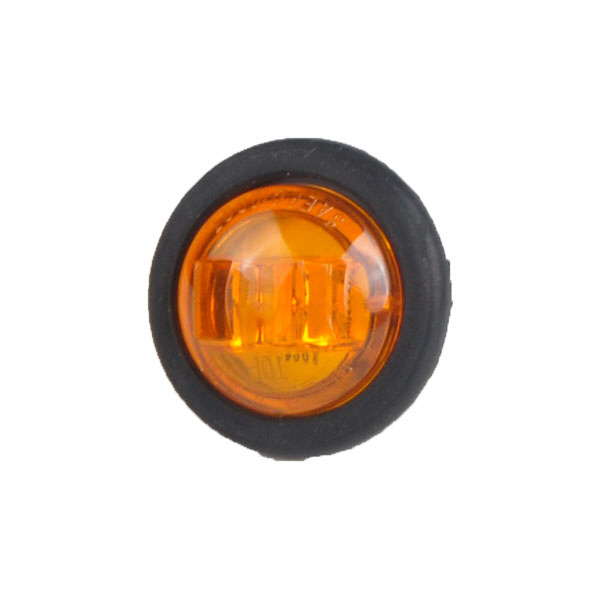 25mm Amber Round LED Marker Lamp - 12/24V Pack Qty 1
