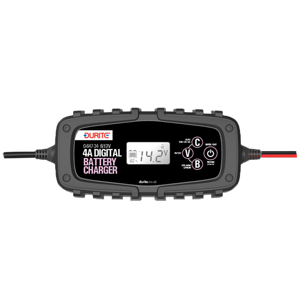 4A 9 Step Automatic Digital Battery Charger Maintainer - 6/12V Pack Qty 1