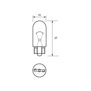 501 12V 5W W2.1 x 9.5D 10mm Pack Qty 1