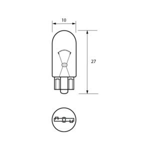507 24V 5W W2.1 x 9.5D 10mm Pack Qty 1
