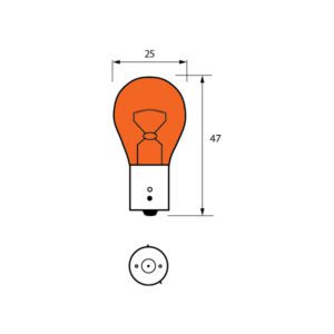 581 12V 21W BAU15S AMBER Pack Qty 1