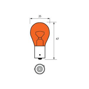 581A 24V 21W BAU15S AMBER Pack Qty 1