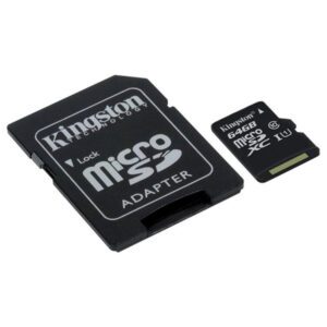 64GB micro SDXC Class 10, UHS-I, speeds up to 80MB/s read, 10MB/s write with full size adapter Pack Qty 1