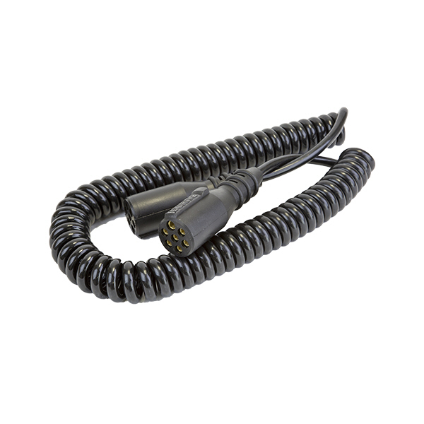 7 Core Retractable Polyurethene Cable with 2 x 24N Sockets - 4.5 Metre Pack Qty 1