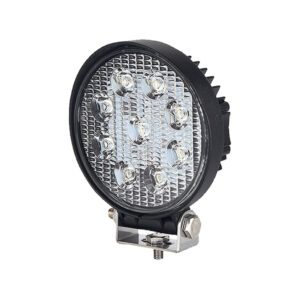 9 x 3W LED Work Lamp with 300mm Flying Lead – Black, 12V/24V, IP67 Pack Qty 1