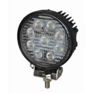 9 x 3W LED Work Lamp with 450mm Flying Lead – Black, 12/24V, IP67 Pack Qty 1