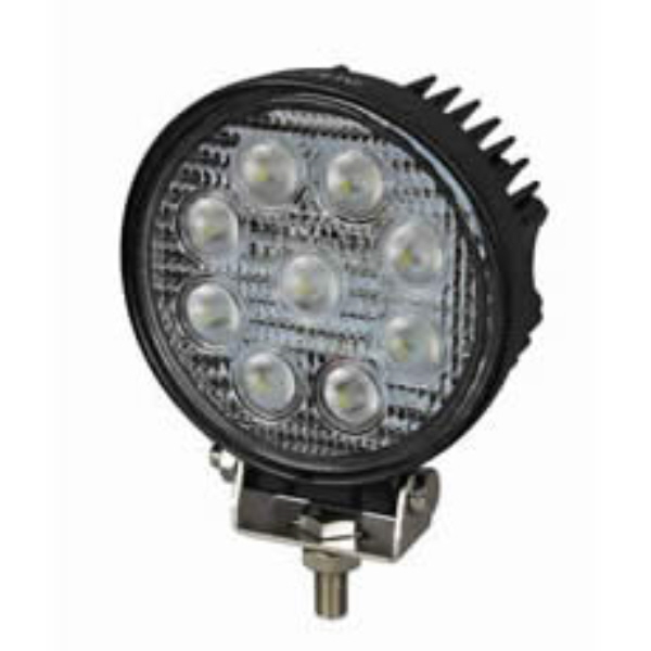 9 x 3W LED Work Lamp with 450mm Flying Lead - Black, 12/24V, IP67 Pack Qty 1
