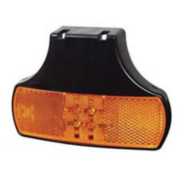 Amber LED Side Marker & Reflex Reflector Lamp with Bracket and Leads - 12/24V Pack Qty 1