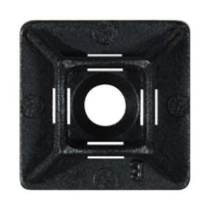 Black Adhesive Fixing Base for 5mm Cable Ties – 28 x 28mm Pack Qty 1000