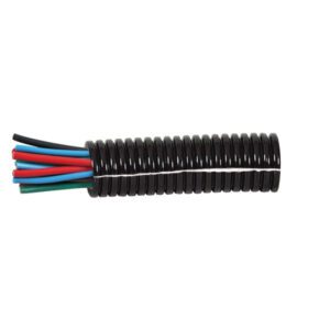 Black Nylon Heavy-Duty Convoluted Split Tubing – 50NW x 25m Pack Qty 25