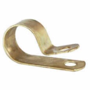 Brass P Cable Clips for 15mm diameter cable Pack Qty 25