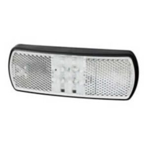 Clear LED Front Marker & Reflex Reflector Lamp with Leads – 12/24V Pack Qty 1