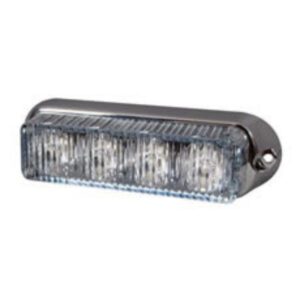 High Intensity 4 Amber LED Warning Light – Horizontal, Chrome Bezel (19 flash patterns) Pack Qty 1