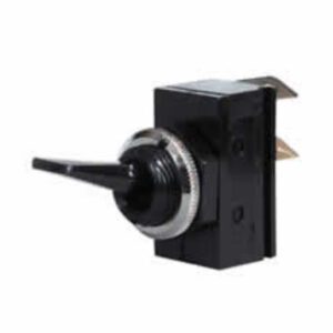 On/Off Toggle Switch with Flat Plastic Lever – 10A at 12V Pack Qty 1