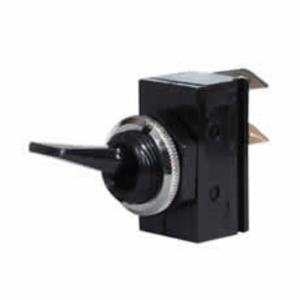 On/Off Toggle Switch with Flat Plastic Lever - 10A at 12V Pack Qty 1