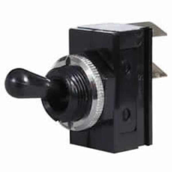 On/Off Toggle Switch with Plastic Toggle Lever - 10A at 12V Pack Qty 1