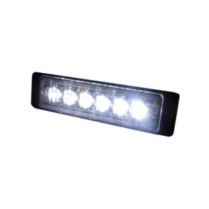 R10 Slimline High Intensity 6 White LED Warning Light (20 flash patterns) Pack Qty 1
