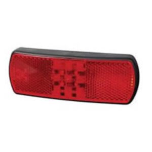 Red LED Rear Marker & Reflex Reflector Lamp with Leads – 12/24V Pack Qty 1