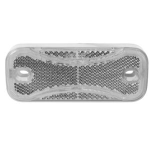 White LED Front Marker Lamp With Reflex Reflector And Flying Leads – 12/24V Pack Qty 1