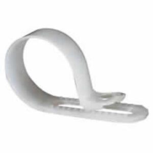 White Nylon P Cable Clips for 6-9mm diameter cable Pack Qty 1000