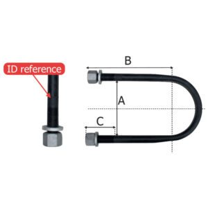 U Bolts Kit A = 147mm B = 212mm C = 60mm