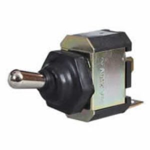 Splashproof On/Off Toggle Switch with Rubber Gaiter – 10A at 28V Pack Qty 1