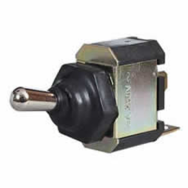 Splashproof Momentary On Toggle Switch with Rubber Gaiter - 10A at 28V Pack Qty 1