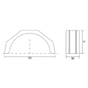 Thermoplastic Mudguard Small Trailer W180mm