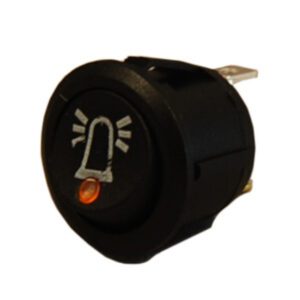 Amber LED On/Off Round Rocker Switch with Beacon Symbol- 12/24V Pack Qty 1